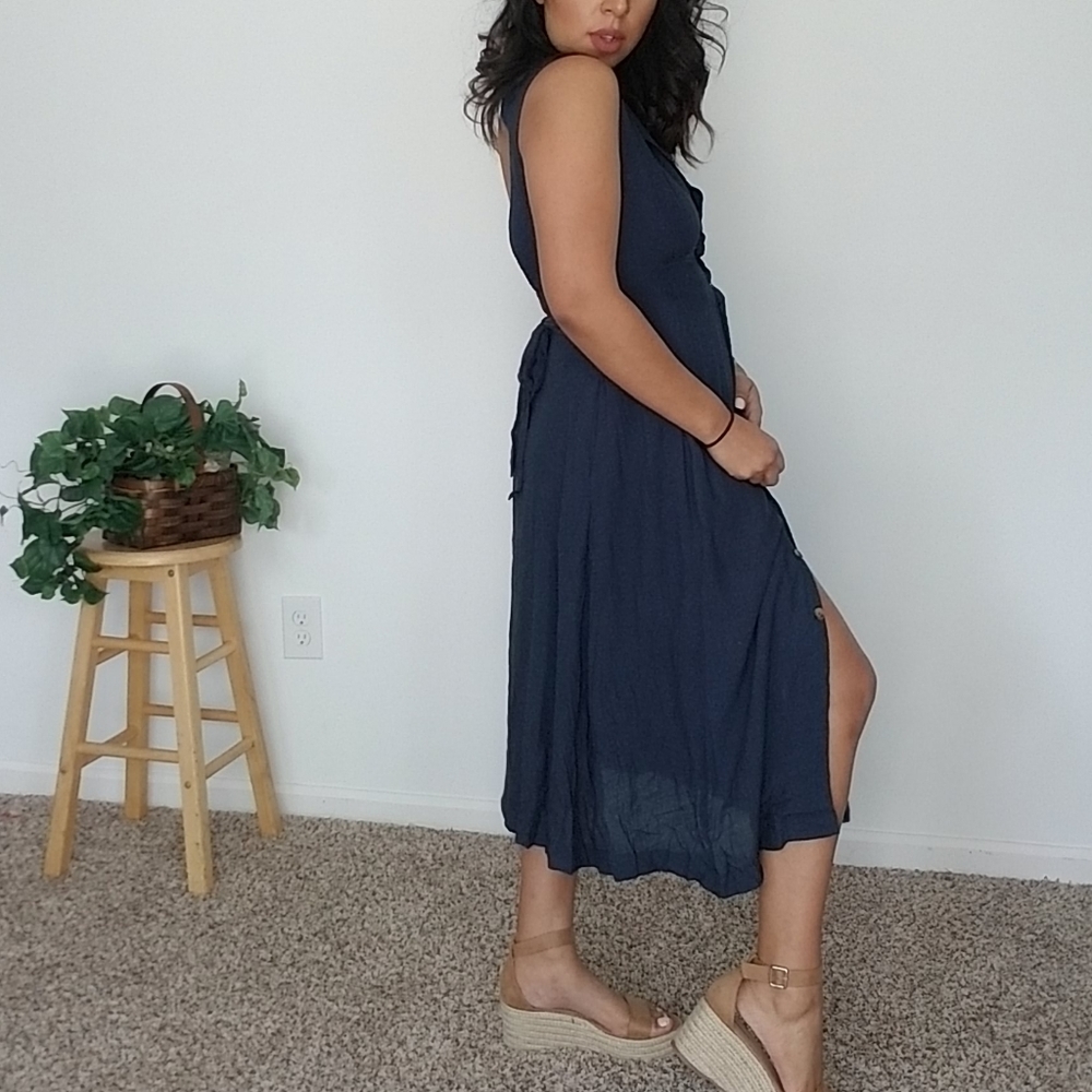 NIGHTINGALE NAVY BLUE CUTOUT DRESS - Picture 3 of 8